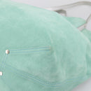 Tiffany & Co. Tote Bag Suede Turquoise Blue Silver Auth 206280A-16