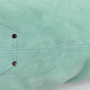 Tiffany & Co. Tote Bag Suede Turquoise Blue Silver Auth 206280A-10