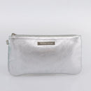 Tiffany & Co. Tote Bag Suede Turquoise Blue Silver Auth 206280A-21