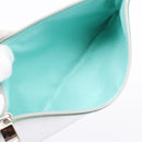 Tiffany & Co. Tote Bag Suede Turquoise Blue Silver Auth 206280A-23