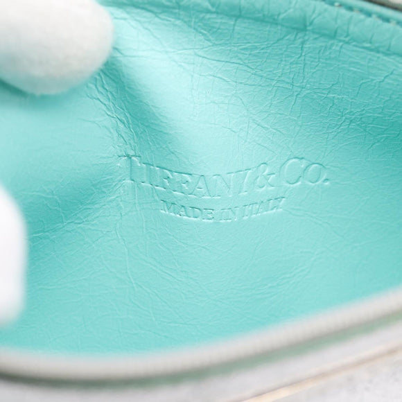 Tiffany & Co. Tote Bag Suede Turquoise Blue Silver Auth 206280A
