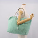 Tiffany & Co. Tote Bag Suede Turquoise Blue Silver Auth 206280A-25