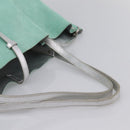 Tiffany & Co. Tote Bag Suede Turquoise Blue Silver Auth 206280A-7