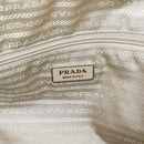 PRADA Tote Bag Nylon Beige Silver Auth 206281A-16