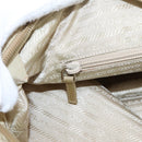 PRADA Tote Bag Nylon Beige Silver Auth 206281A-20