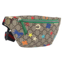GUCCI GG Supreme Children's Body Bag PVC Beige Silver 502095 Auth 206282M-1