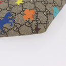 GUCCI GG Supreme Children's Body Bag PVC Beige Silver 502095 Auth 206282M-17