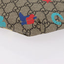 GUCCI GG Supreme Children's Body Bag PVC Beige Silver 502095 Auth 206282M-18