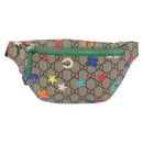GUCCI GG Supreme Children's Body Bag PVC Beige Silver 502095 Auth 206282M-13