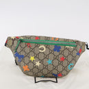 GUCCI GG Supreme Children's Body Bag PVC Beige Silver 502095 Auth 206282M-12