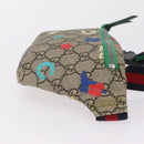 GUCCI GG Supreme Children's Body Bag PVC Beige Silver 502095 Auth 206282M-3