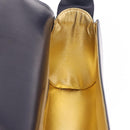 Salvatore Ferragamo Shoulder Bag Leather Navy Gold Auth 206283A-23