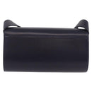 Salvatore Ferragamo Shoulder Bag Leather Navy Gold Auth 206283A-2