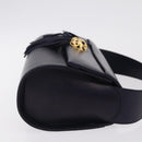Salvatore Ferragamo Shoulder Bag Leather Navy Gold Auth 206283A-3
