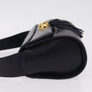 Salvatore Ferragamo Shoulder Bag Leather Navy Gold Auth 206283A-4
