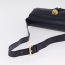 Salvatore Ferragamo Shoulder Bag Leather Navy Gold Auth 206283A-7