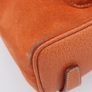 GUCCI Bamboo Backpack Suede Orange Gold 003 2058 0030 Auth 206284-13