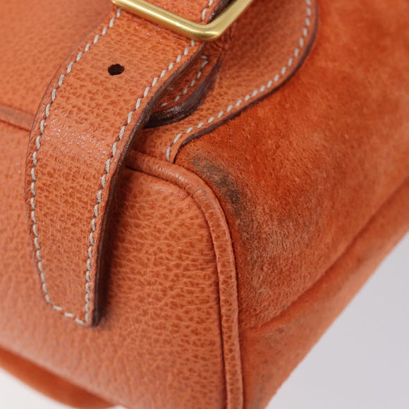 GUCCI Bamboo Backpack Suede Orange Gold 003 2058 0030 Auth 206284