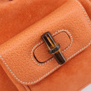 GUCCI Bamboo Backpack Suede Orange Gold 003 2058 0030 Auth 206284-18