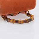 GUCCI Bamboo Backpack Suede Orange Gold 003 2058 0030 Auth 206284-7