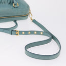 Miu Miu Vitellolux Matelasse Bag Leather 2way Turquoise Blue Gold Auth 206286M-9