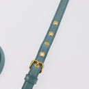 Miu Miu Vitellolux Matelasse Bag Leather 2way Turquoise Blue Gold Auth 206286M-16
