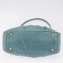 Miu Miu Vitellolux Matelasse Bag Leather 2way Turquoise Blue Gold Auth 206286M-6