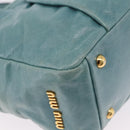 Miu Miu Vitellolux Matelasse Bag Leather 2way Turquoise Blue Gold Auth 206286M-19