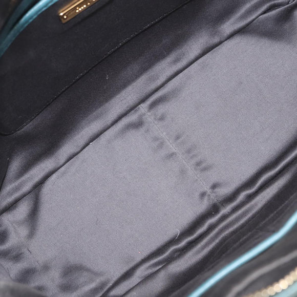 Miu Miu Vitellolux Matelasse Bag Leather 2way Turquoise Blue Gold Auth 206286M