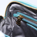 Miu Miu Vitellolux Matelasse Bag Leather 2way Turquoise Blue Gold Auth 206286M-28