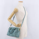 Miu Miu Vitellolux Matelasse Bag Leather 2way Turquoise Blue Gold Auth 206286M-30
