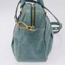 Miu Miu Vitellolux Matelasse Bag Leather 2way Turquoise Blue Gold Auth 206286M-4