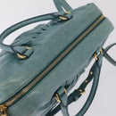 Miu Miu Vitellolux Matelasse Bag Leather 2way Turquoise Blue Gold Auth 206286M-7
