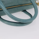 Miu Miu Vitellolux Matelasse Bag Leather 2way Turquoise Blue Gold Auth 206286M-8