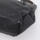 Miu Miu Shoulder Bag Leather Black Gold Auth 206289-18