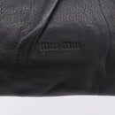 Miu Miu Shoulder Bag Leather Black Gold Auth 206289-21