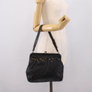 Miu Miu Shoulder Bag Leather Black Gold Auth 206289-27