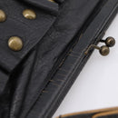 Miu Miu Shoulder Bag Leather Black Gold Auth 206289-7