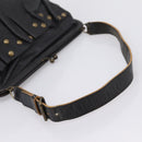 Miu Miu Shoulder Bag Leather Black Gold Auth 206289-8