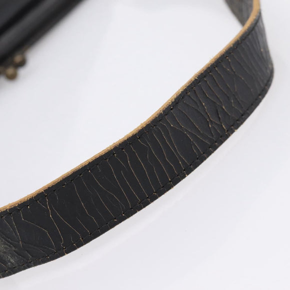 Miu Miu Shoulder Bag Leather Black Gold Auth 206289