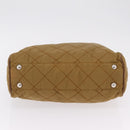 PRADA Chain Tote Bag Nylon Brown Silver Auth 206291-7