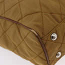 PRADA Chain Tote Bag Nylon Brown Silver Auth 206291-18