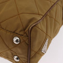 PRADA Chain Tote Bag Nylon Brown Silver Auth 206291-19