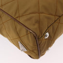 PRADA Chain Tote Bag Nylon Brown Silver Auth 206291-20