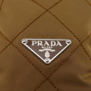 PRADA Chain Tote Bag Nylon Brown Silver Auth 206291-22