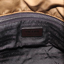 PRADA Chain Tote Bag Nylon Brown Silver Auth 206291-25
