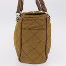 PRADA Chain Tote Bag Nylon Brown Silver Auth 206291-4