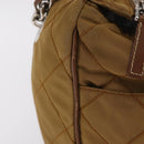 PRADA Chain Tote Bag Nylon Brown Silver Auth 206291-17