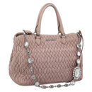 Miu Miu Matelasse Chain Shoulder Bag Leather 2way Pink Silver Auth 206292A-1