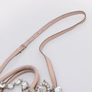 Miu Miu Matelasse Chain Shoulder Bag Leather 2way Pink Silver Auth 206292A-16